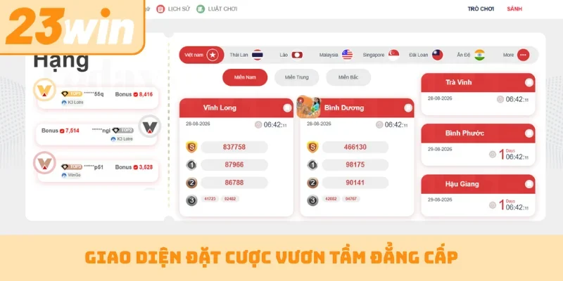Giao diện đặt cược vươn tầm đẳng cấp
